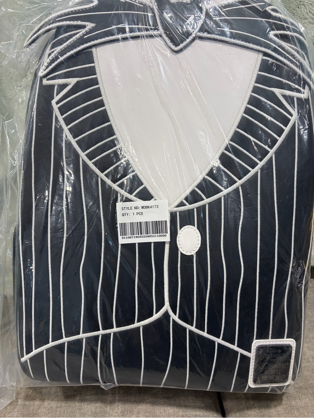 Loungefly Black and White Pinstripe NBC Backpack - Picture 1 of 3